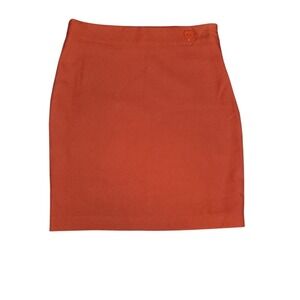 Burnt Orange Mini Skirt Heart Button Detail Lined Fall Skirt Size S
